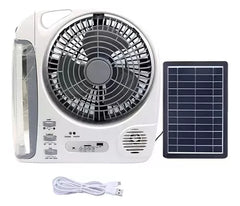 Ventilador Panel solar con Radio MP3 y lampara led